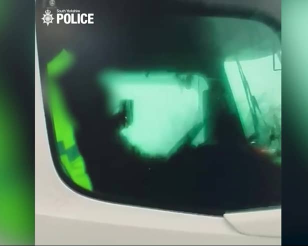 Video grab as secret police video footage captures “selfish” drivers using their phones as they speed along major motorways.  