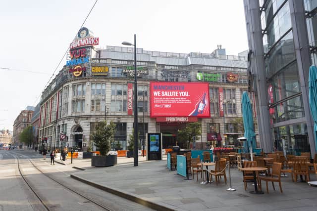 *BUDWISER BILLBOARD*Location Printworks, Manchester City centre, Greater Manchester, April 20 2021.