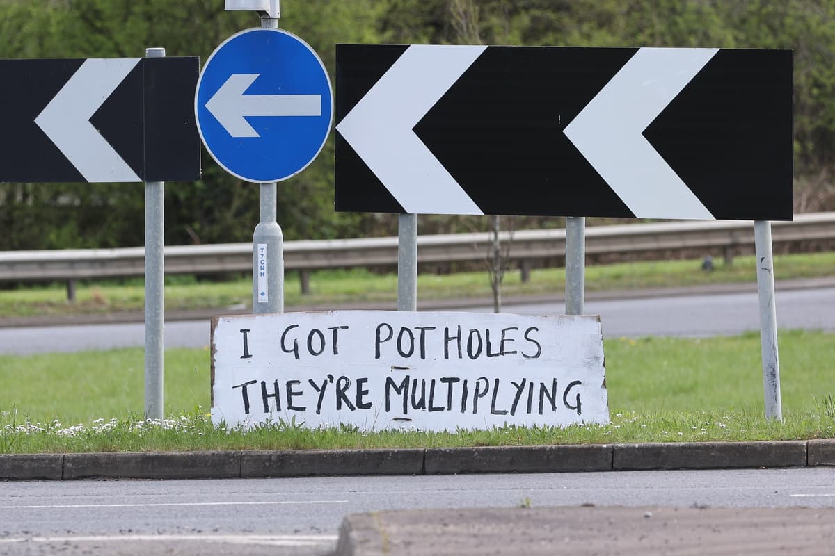 Mystery pothole artist mocks West Northamptonshire Council with funny ...