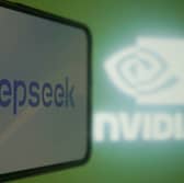 DeepSeek and Nvidia logos