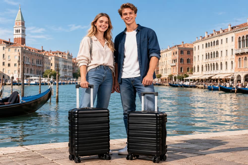 The Lekesky Cabin Suitcase is designed for overhead cabin storage on several major airlines.