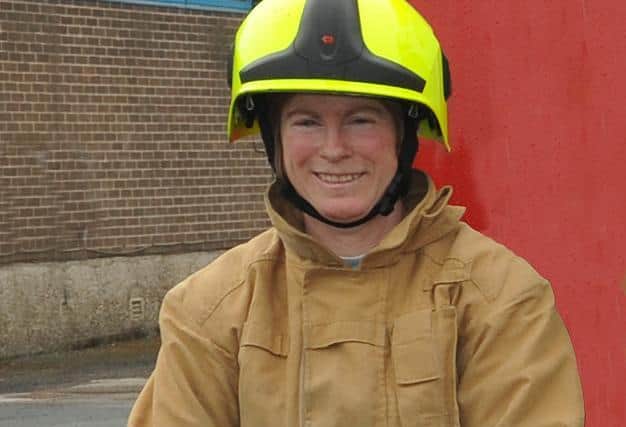 On-call firefighter Amanda May.