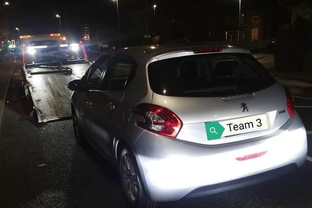 The seized vehicle near Birstall (Picture West Yorkshire Police)
