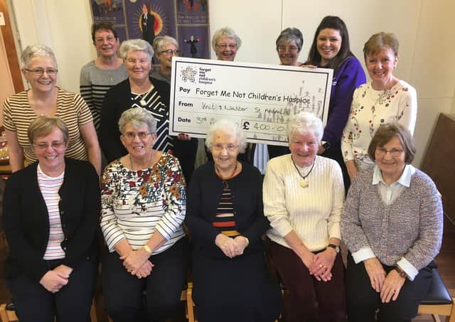 The Knit and Natter group recently handed over a cheque for £400 to Lou Addison, regional fundraiser for Forget Me Not children’s hospice after their fundraising drive.