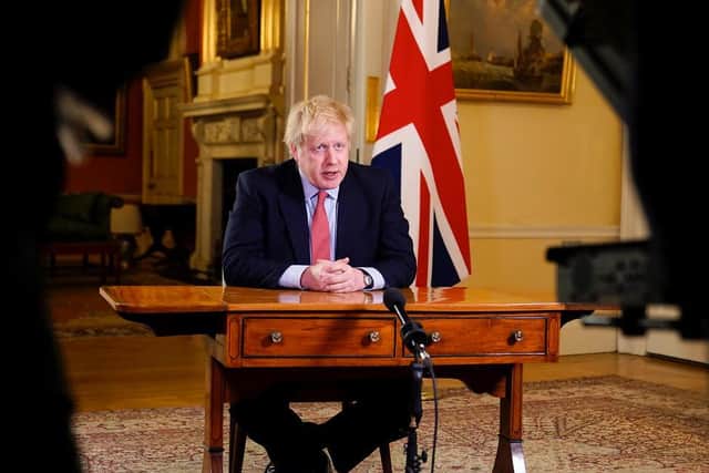 Prime Minister Boris Johnson gives his address to the nation. Photo: 10 Downing Street