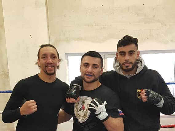 Dewsburys Amaar Akbar (far right) has been sparring with former British super lightweight Champion Tyrone Nurse and current European champion David Avenesyan.