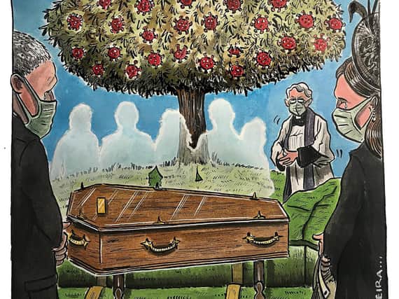 'Here to help you say goodbye' - Graeme Bandiera's Yorkshire Post cartoon.