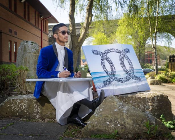 Muhammad Shaikh only took up calligraphy about five years ago but has found that he has a flair for it.