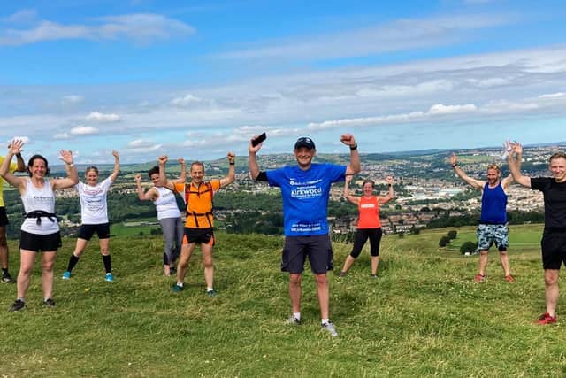 On Saturday,thelibrary development manager finallyreached the summit of Castle Hill andcompleted his 5,000 miles for Kirkwood Hospice.