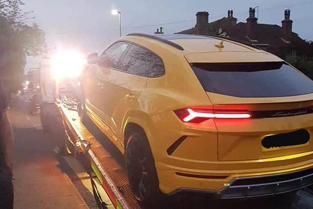 The yellow Lamborghini Urus was seized by police