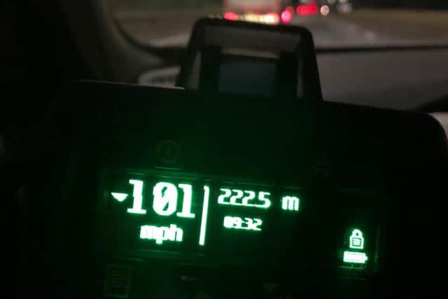 The driver was caught speeding at Brighouse on the M62