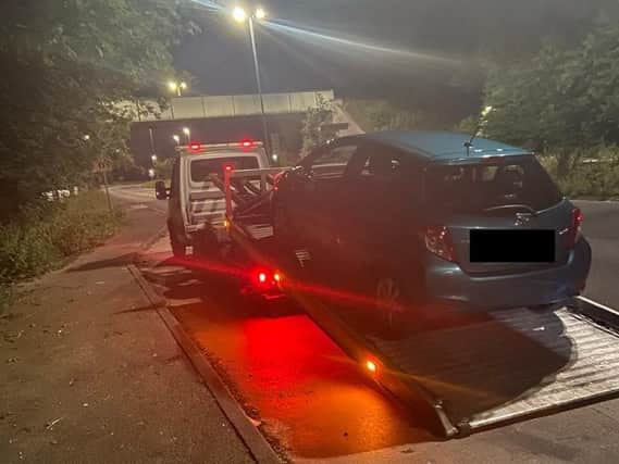 The car seized by West Yorkshire Police's Road Policing Unit