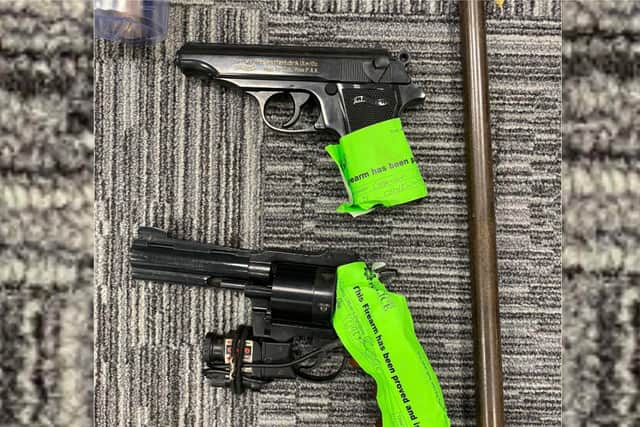 The handguns recovered by the police