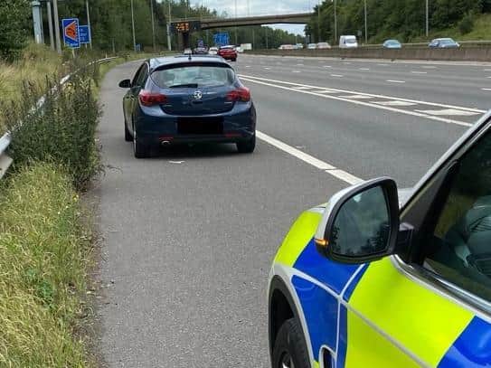 The provisional driver with no supervision or insurance caught was caught on M62