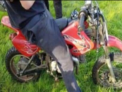 The off-road bike was seized by police