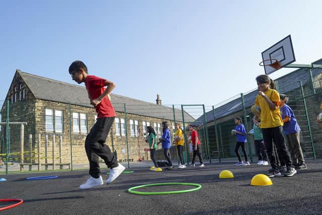 Pupils at Warwick Road School in Batley which has won a PE award. Picture Scott Merrylees