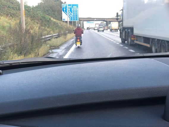 The scooter rider was "surprised" to find nowhere to U-turn (Photo: WYP)
