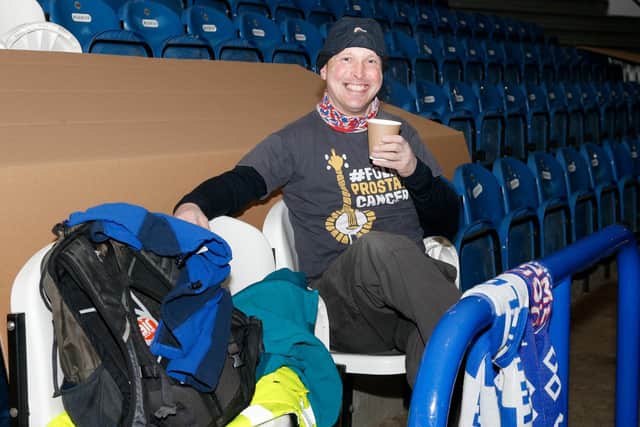 A picture taken from the March 2020 Big Sleep Out, run by Huddersfield Town FC, which raised more than £20,000 for homeless charities and organisations across Kirklees.  Photo credit: John Early
