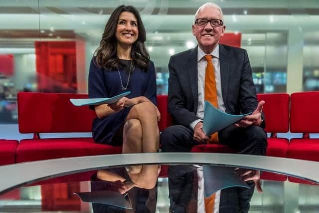 Pictured BBC Look North Presenters Harry Gration (right) and Amy Garcia. Picture: James Hardisty/JPIMedia