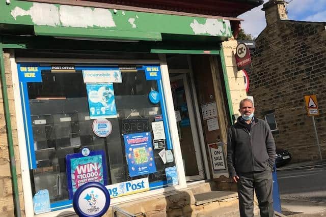 Mr Kaji outside his newsagents in Soothill Lane