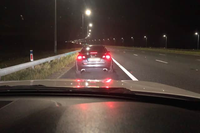 The Audi car was caught speeding on the M62