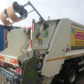 Waste recycling vehicle in Kirklees