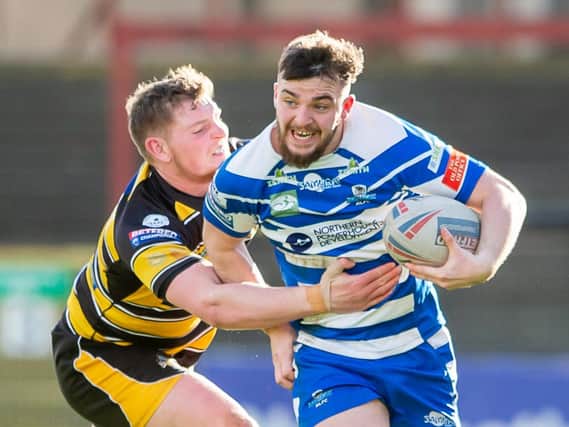 Picture by Allan McKenzie/SWpix.com - 17/03/2019 - Rugby League - Betfred Championship - York City Knight v Halifax RLFC - Bootham Crescent, York, England - Reece Chapman-Smith.