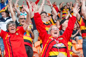 Dewsbury fans and supporters celebrate victory at the Summer Bash. Picture by Allan McKenzie/SWpix.com