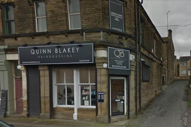 Quinn Blakey Hairdressing, Bradford, has now been fined a total of £17,000 for staying open during lockdown (photo: Google)
