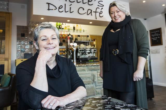 Michelle Hunt, left, retiring from Chelle's Deli Cafe, Mirfield, with new owner Emma Conyers, right.