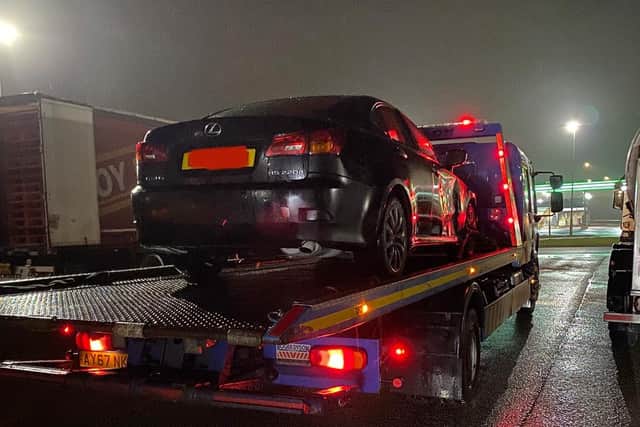 Car seized by police at Hartshead Services on the M62