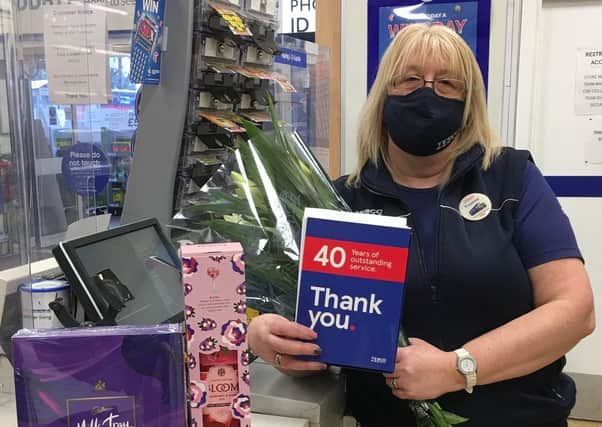 At your service: Yvonne Watmuff has spent four decades at the Tesco store in Cleckheaton. Photo submitted