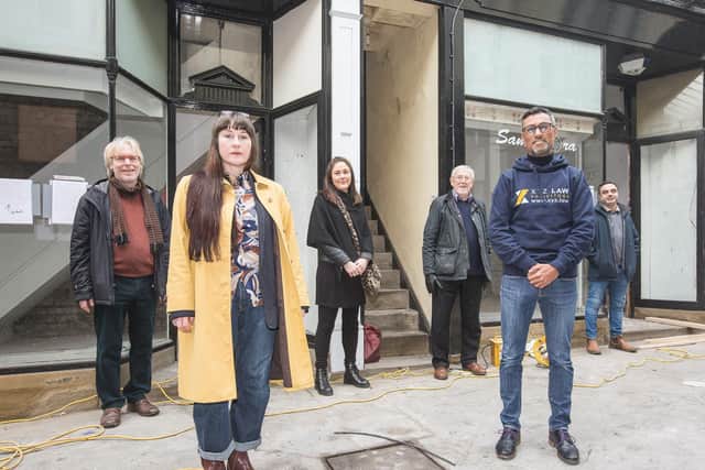 Members of ‘The Arcade – Dewsbury’ Steering Group (from left to right): Peter Mason, Natalie Liddle, Sarah Barnes, Keith Shaw, Anis Dadu and Yunus Patel.
