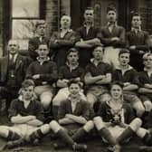 Dewsbury YMCA: Under-16 winners of Heavy Woollen Cup 1948 - coach Mr Barlow, his son Albert, second right middle row, who went on to become Mayor of Wakefield, Ray Brace, next to Mr Barlow. Other members - Jim White, captain, Greenwood, Moore, Quale, Barker, Hurst, Carter (who went on to play for Bradford), Mitchell, Carter.