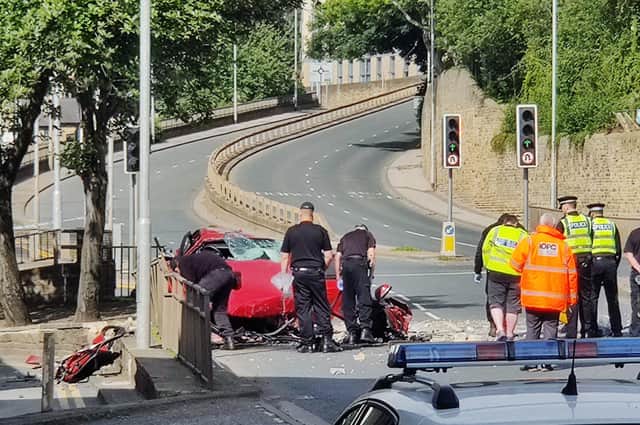 The scene of the fatal crash in Brighouse on July 17, 2020