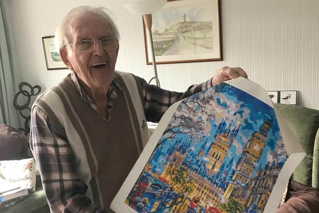 Alan, a service user, received a painting as a Christmas present from YCC.