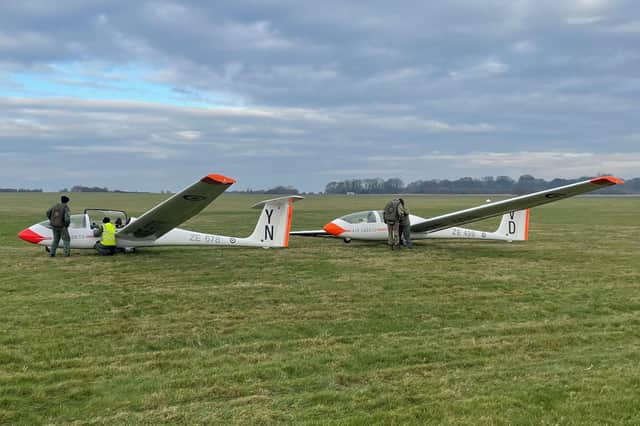Gliders getting ready for launch