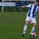 Ollie Fearon was in action against his former team when he played for Liversedge FC against Frickley Athletic.