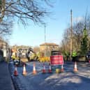 Bradford Road in Cleckheaton has been closed to allow engineers to carry out repairs to a burst water main