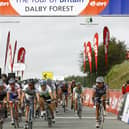 Racers at the line in the Dalby Forest finish from 2008
