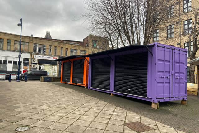 The shipping containers, when installed, will be located down Foundry Street, Market Place, outside the town hall and along Longcauseway.