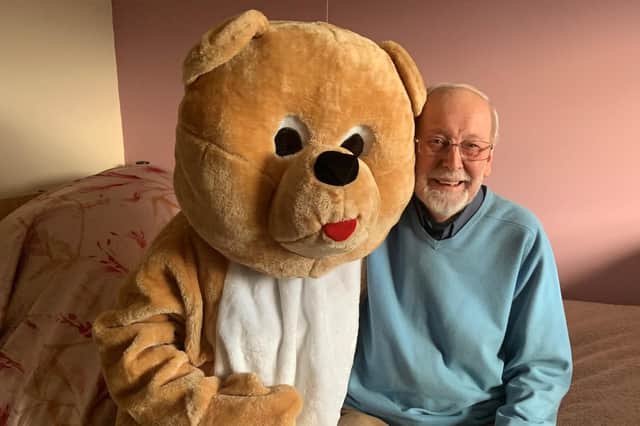 Ashworth Grange resident Brian Butler, 85, with Ted