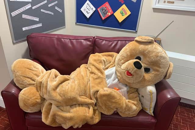 Sharon Troy, home manager at Ashworth Grange, donned a full body teddy bear suit for her entire shift