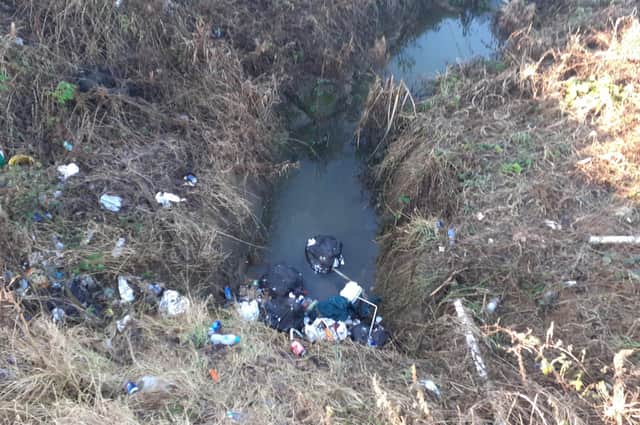 Rubbish fly-tipped by A1 Builders that ended up in Canker Dyke