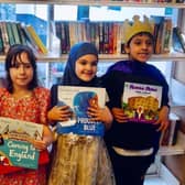 Young people from Ashbrow Primary at the Chestnut Centre Library this World Book Day