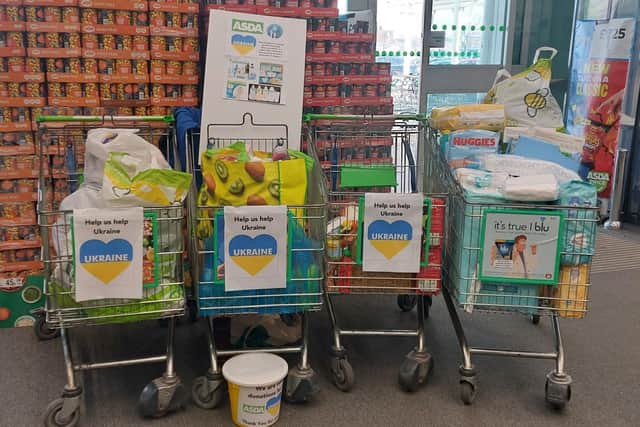 The collection on March 5 raised £883 in cash and four trollies worth of goods.