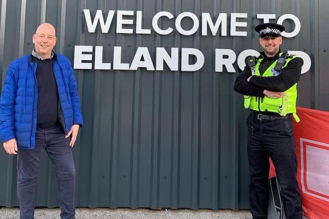 ELLAND ROAD VISIT: Mark Eastwood MP undertaking work on the Police Parliamentary Scheme