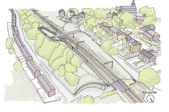Designs for the Lady Anne footbridge, Batley, which will replace an existing rail crossing