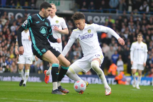 Rodrigo in action for Leeds United against Norwich City before a knock led to him going off in the second half.