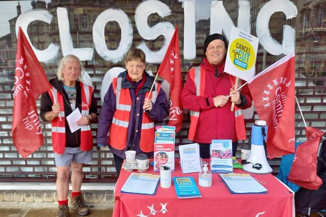Members of Unite Community were in the centre of Dewsbury on Wednesday, March 16, campaigning against the recent cut to Universal Credit